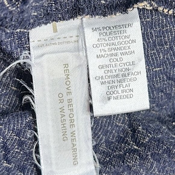 LOFT Tile Jacquard Flounce Skirt Forever Navy Flutter - Picture 5 of 8